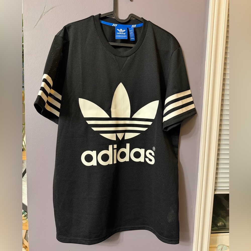 Adidas Unisex Black and White Trefoil Jersey